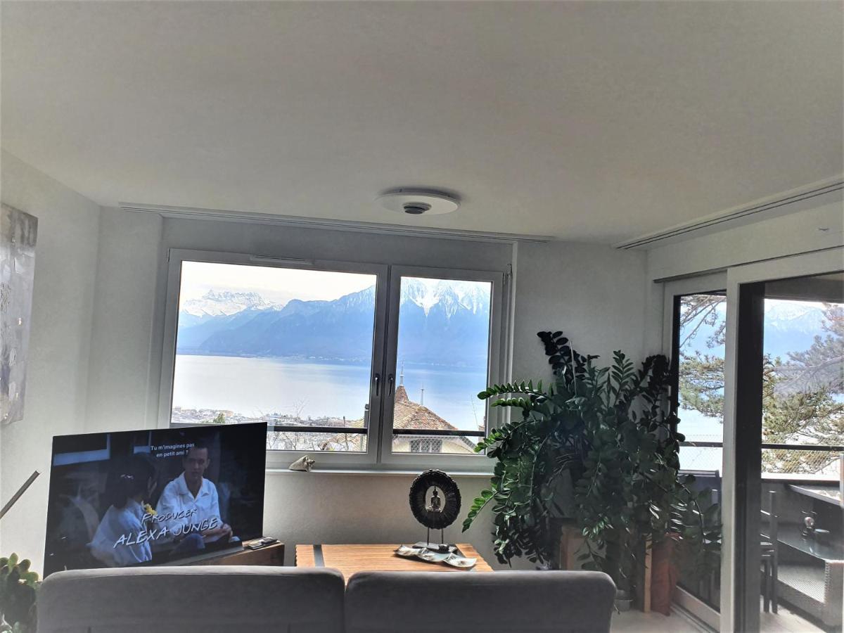 Wonderful View Of Lake Geneva Apartment Chardonne Екстериор снимка